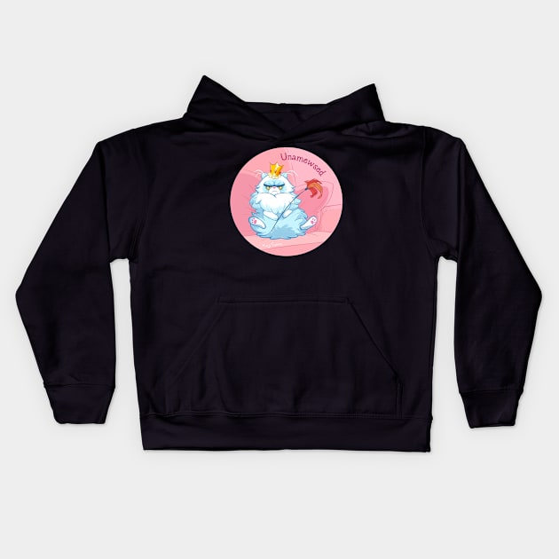 Funny Cat Queen is Unamused Kids Hoodie by Kaz_Foxsen